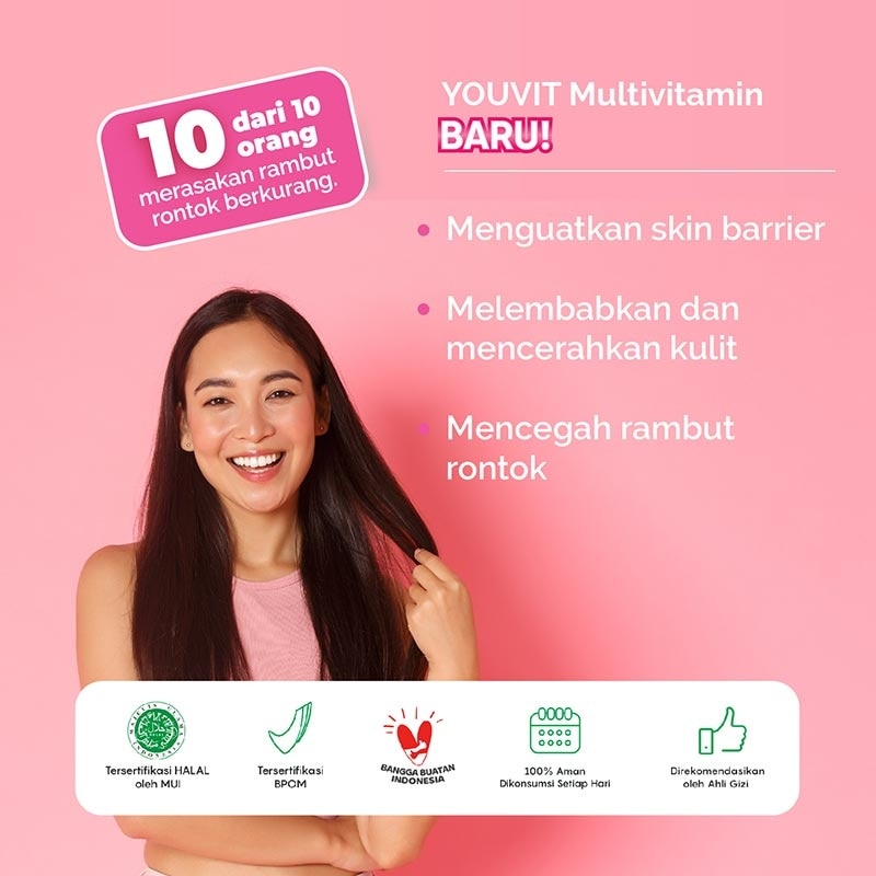 Youvit Beauti+ 7 Hari dengan Ginseng, Biotin dan Vitamin E 28g