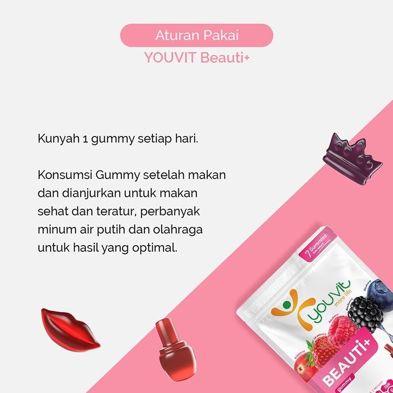 Youvit Beauti+ 7 Hari dengan Ginseng, Biotin dan Vitamin E 28g