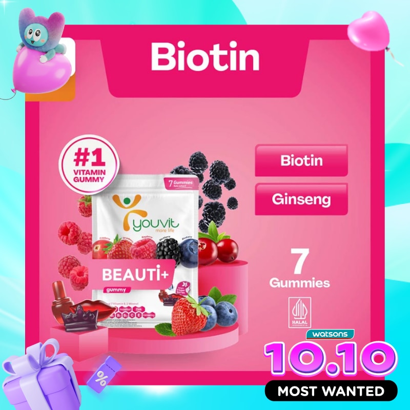 Youvit Beauti+ 7 Hari dengan Ginseng, Biotin dan Vitamin E 28g image