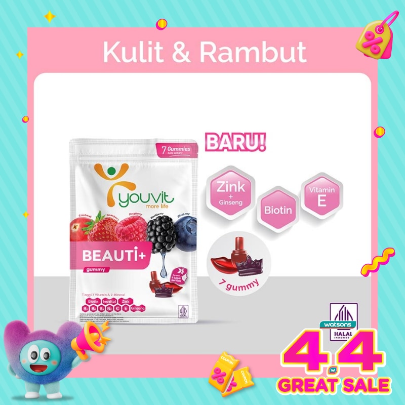 Youvit Beauti+ 7 Hari dengan Ginseng, Biotin dan Vitamin E 28g