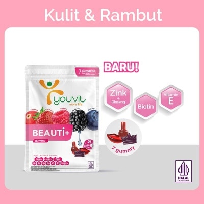 YOUVIT Youvit Beauti+ 7 Hari dengan Ginseng, Biotin dan Vitamin E 28g