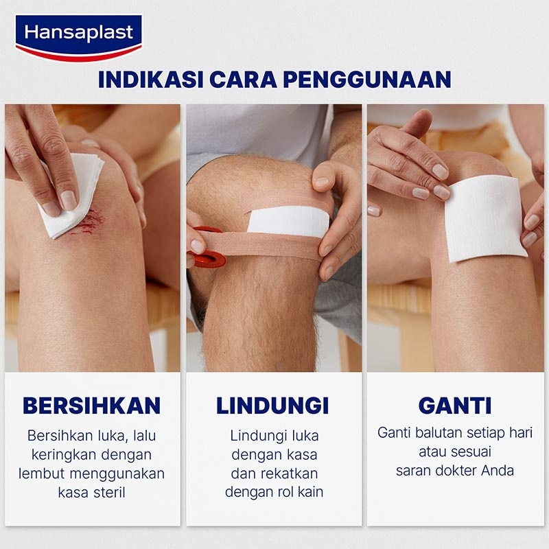 Hansaplast Roll Kain 1.25cm x 5m - Plester Berdaya Rekat yang Kuat