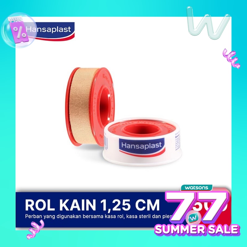 Hansaplast Roll Kain 1.25cm x 5m - Plester Berdaya Rekat yang Kuat
