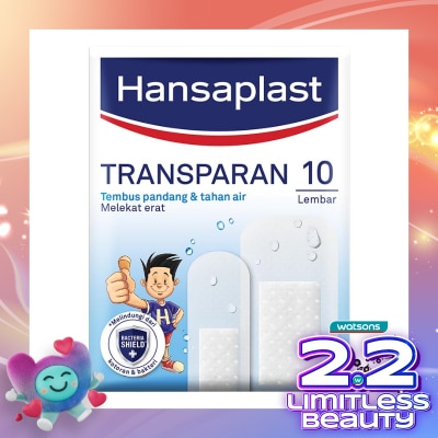 HANSAPLAST Plester Transparan Tahan Air Transparent isi 10 P3K Bening