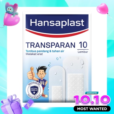 HANSAPLAST Plester Transparan Tahan Air Transparent isi 10 P3K Bening image