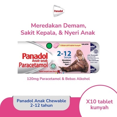 PANADOL Anak Chewable 2-12 Tahun Tablet Kunyah 10'S (Strip)