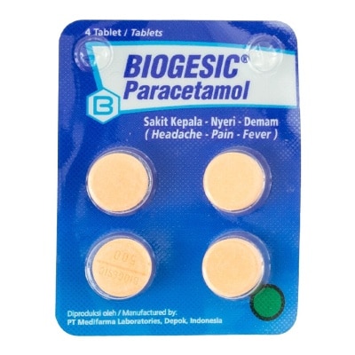 BIOGESIC Paracetamol 500mg 4 Tablet