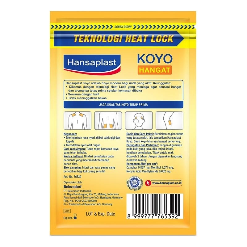 Hansaplast Koyo Hangat Resealable 10's - Pereda Nyeri Pegal & Linu