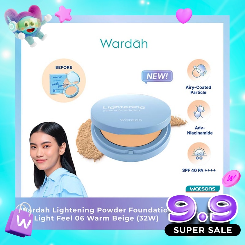 Wardah Lightening Powder Foundation Light Feel 06 Warm Beige (32W) 12g image