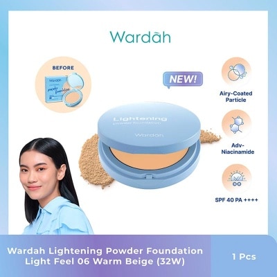 WARDAH Wardah Lightening Powder Foundation Light Feel 06 Warm Beige (32W) 12g