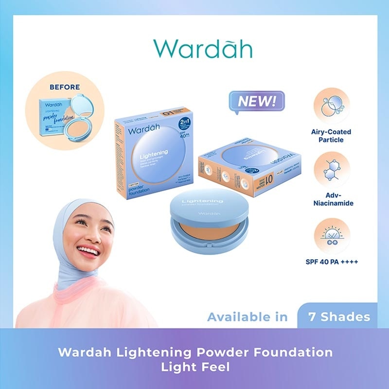 Wardah Powder Foundation Light Feel 07 Almond (52N) 12 g