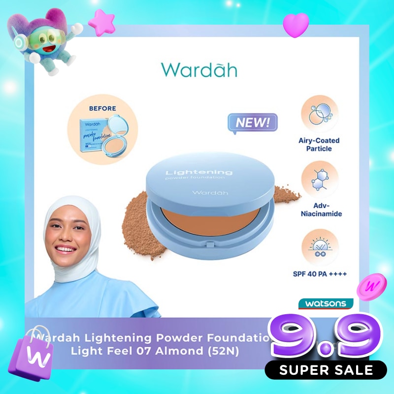 Wardah Lightening Powder Foundation Light Feel 07 Almond (52N) 12g image