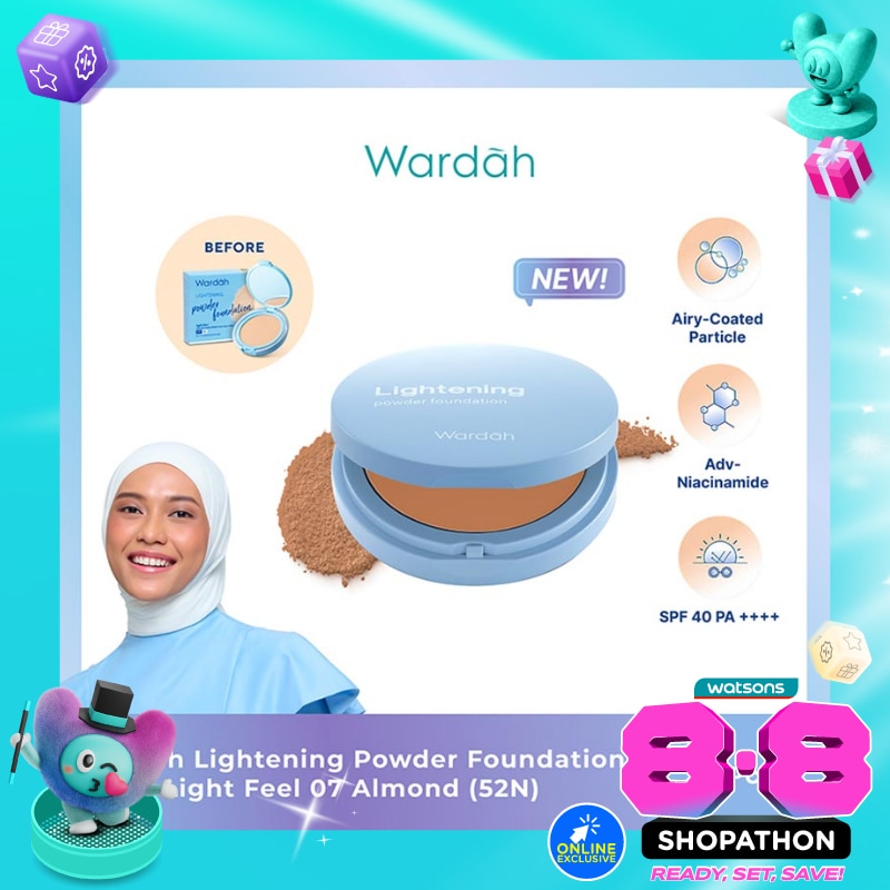 Wardah Lightening Powder Foundation Light Feel 07 Almond (52N) 12g image