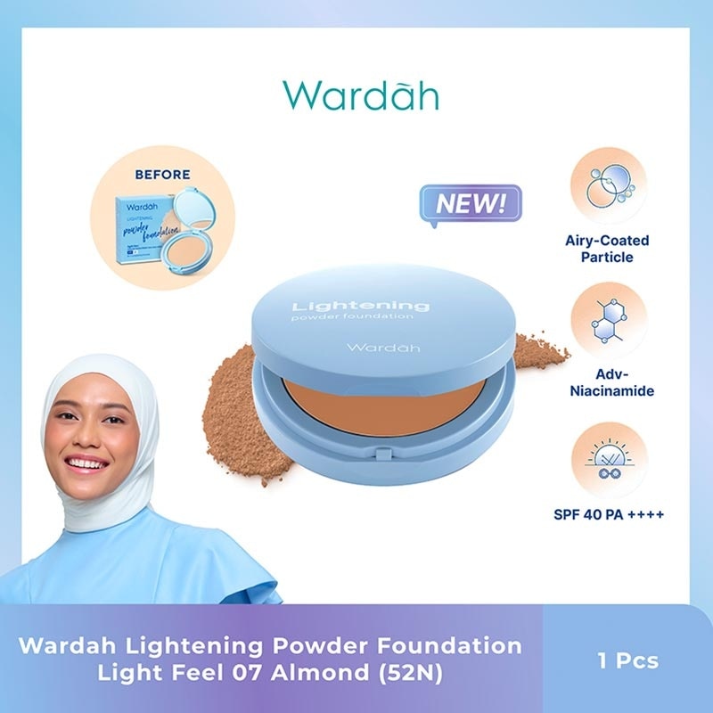 Wardah Lightening Powder Foundation Light Feel 07 Almond (52N) 12g