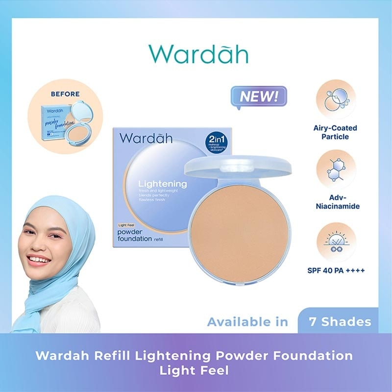 Wardah Refill Lightening Powder Foundation Light Feel 05 Warm Ivory (23W) 12g