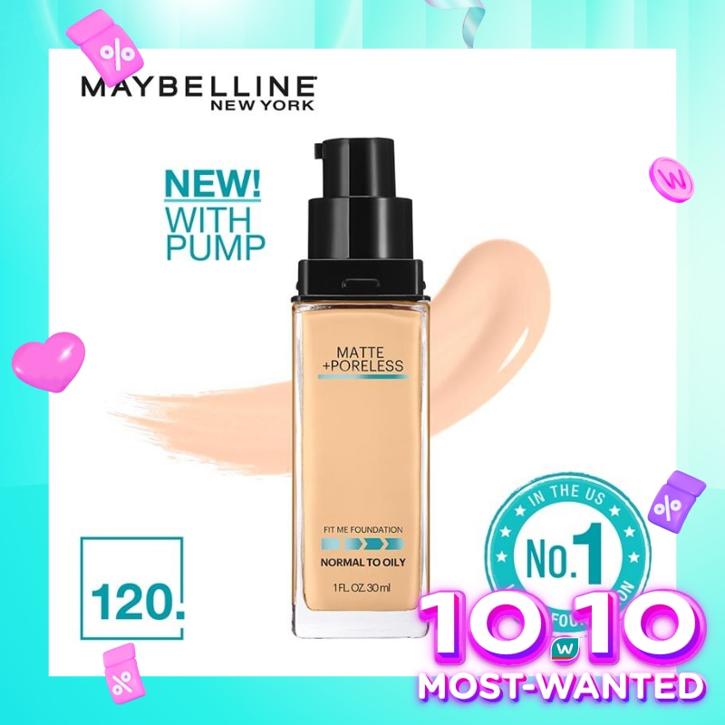 Promo Harga Maybelline Fit Me! Matte + Poreless Liquid Matte Foundation 120 Classic Ivory 30 ml - Watsons