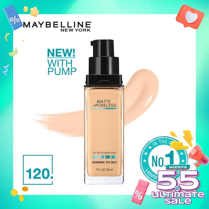 MAYBELLINE Fit Me! Matte + Poreless Foundation 120 Classic Ivory