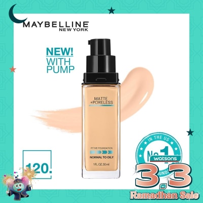 MAYBELLINE Fit Me! Matte + Poreless Foundation 120 Classic Ivory