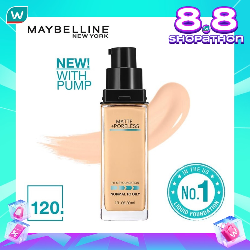 Promo Harga Maybelline Fit Me! Matte + Poreless Liquid Matte Foundation 120 Classic Ivory 30 ml - Watsons