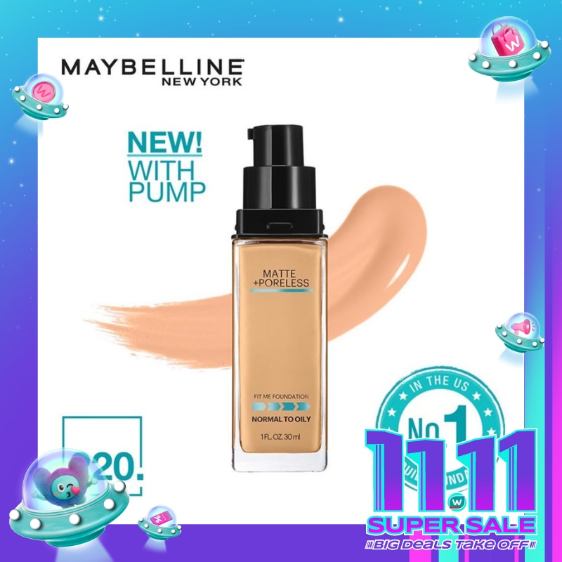 Fit Me Matte + Poreless Liquid Matte Foundation MakeUp (Foundation Cair Hasil Matte Tahan Hingga 24 Jam)