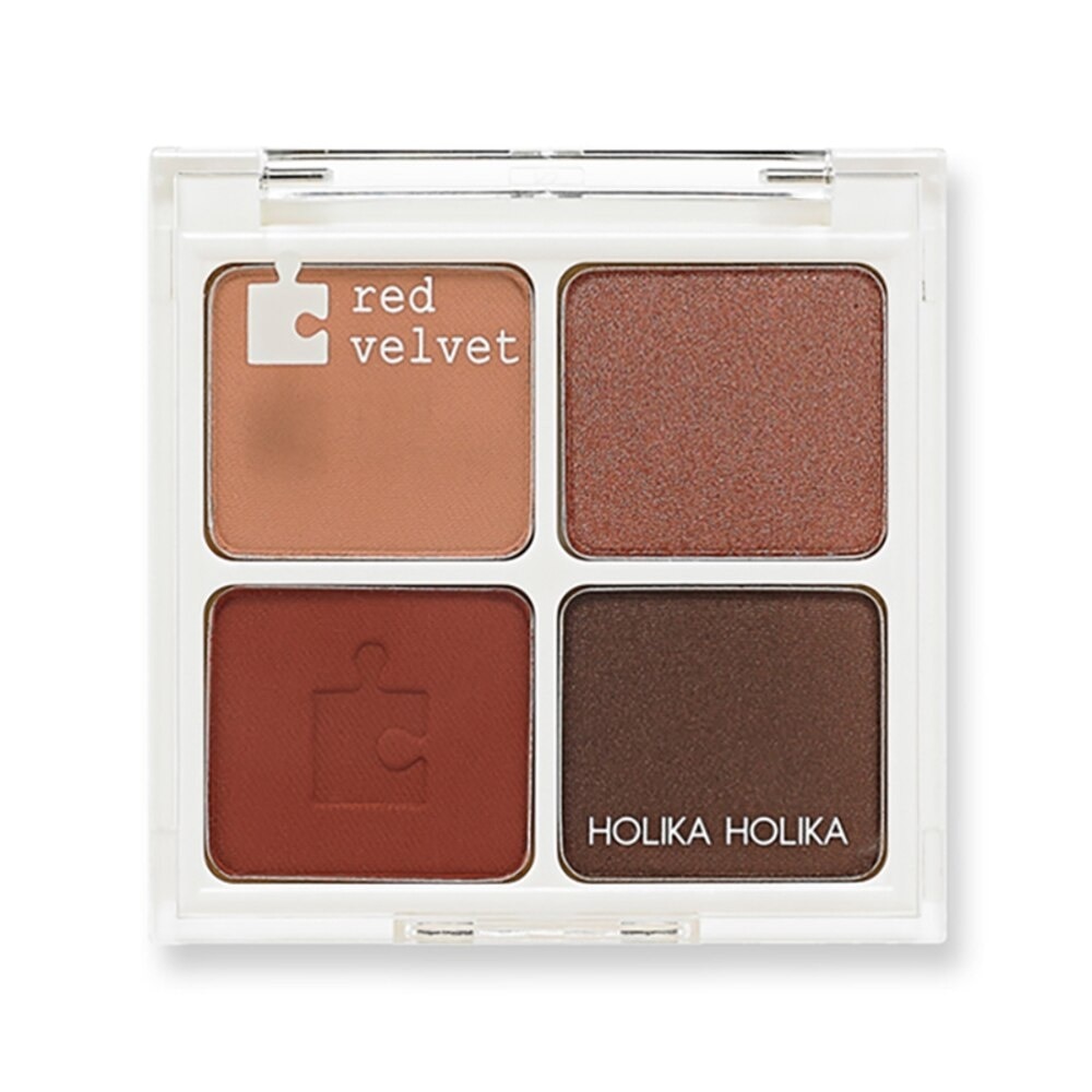 Holika Holika Piece Matching Shadow Palete Red Velvet Earl Chiffron, Red Sugar, Red Velvet, Dark Chocolate 6g