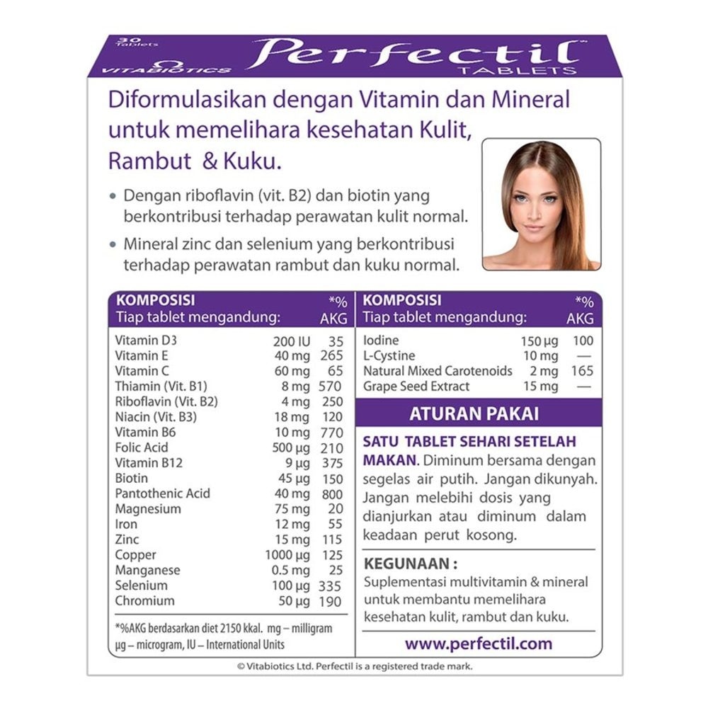 Suplemen Kulit, Rambut & Kuku 30 tablets