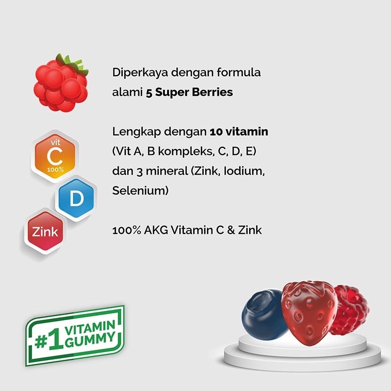 Youvit Multivitamin Dewasa 7 Hari Vit. C, D, Zink & Superberries 28g