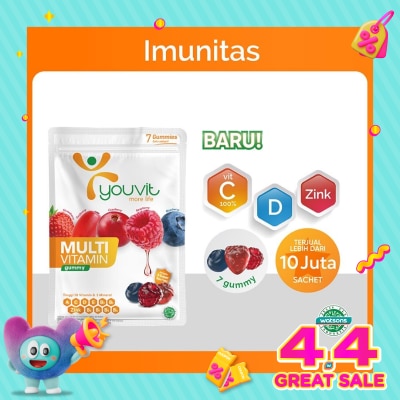 YOUVIT - Youvit Multivitamin Dewasa 7 Hari Vit. C, D, Zink &. Superberries 28g