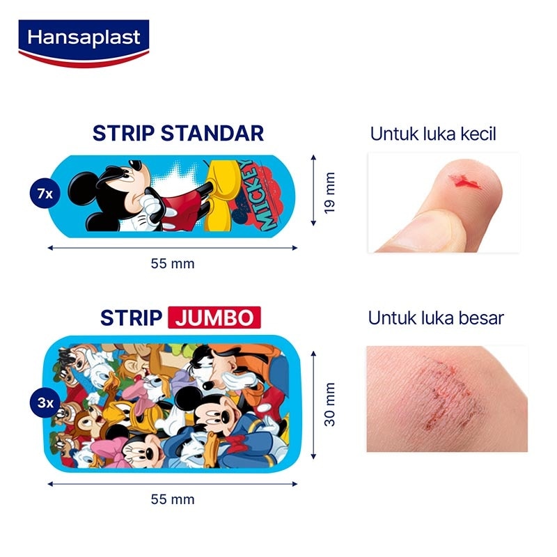 Hansaplast Mickey & Friends 10's - Plester dengan Karakter Unik