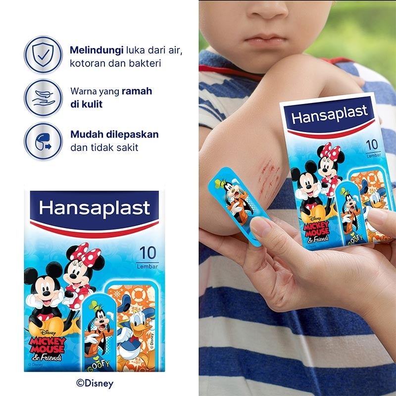 Hansaplast Mickey & Friends 10's - Plester dengan Karakter Unik