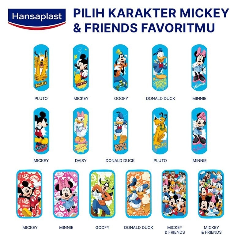 Hansaplast Mickey & Friends 10's - Plester dengan Karakter Unik