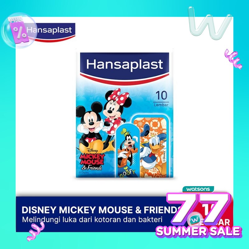 Hansaplast Mickey & Friends 10's - Plester dengan Karakter Unik