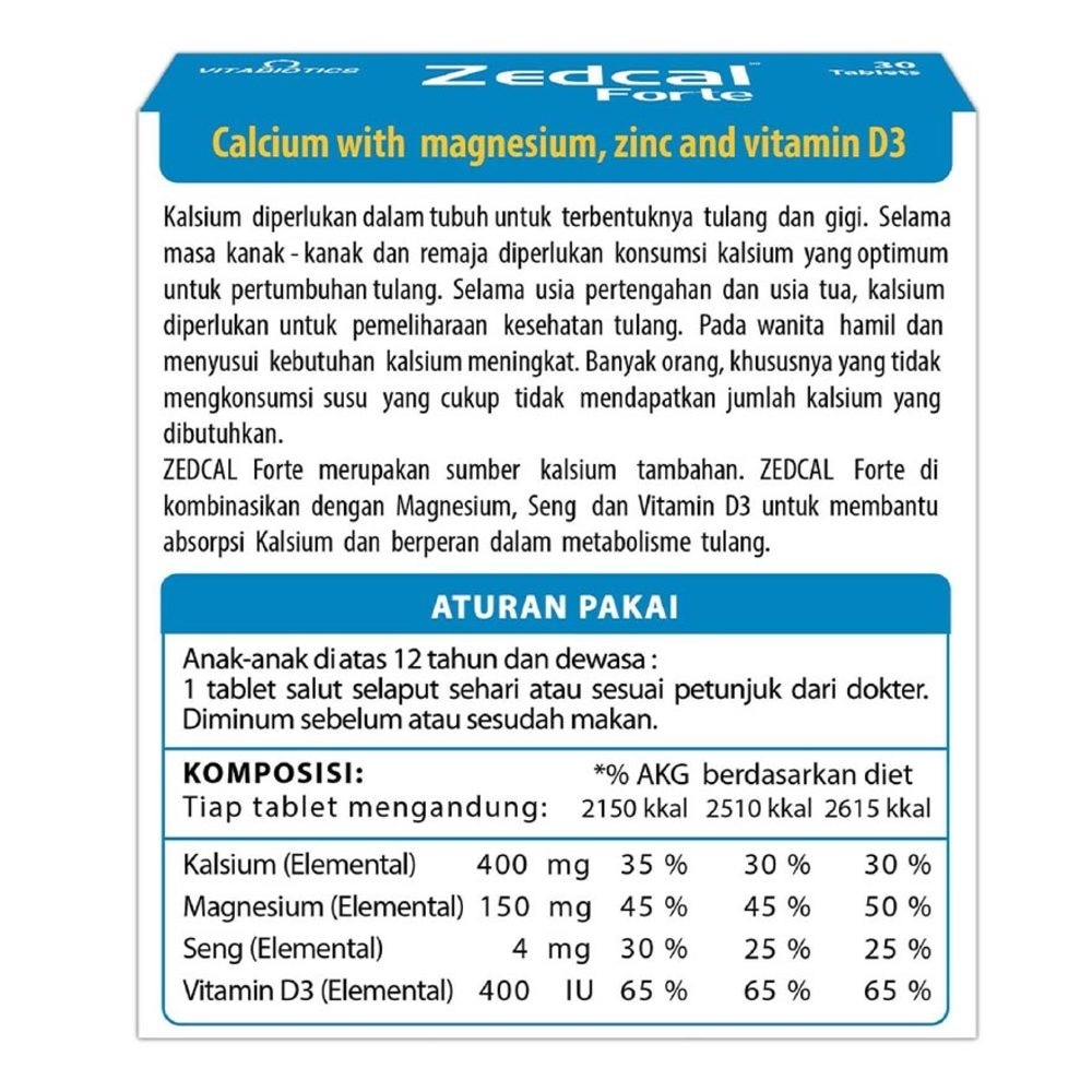 Suplemen Kalsium 30 tablets