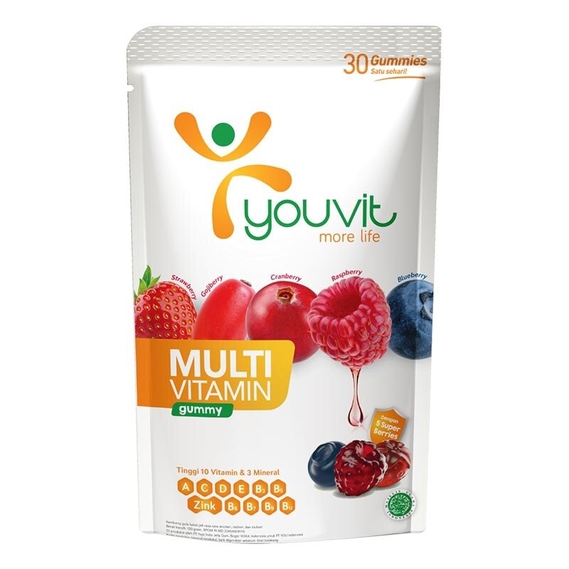 Youvit Multivitamin Dewasa 30 Hari Vit. C, D, Zink & Superberries 120g