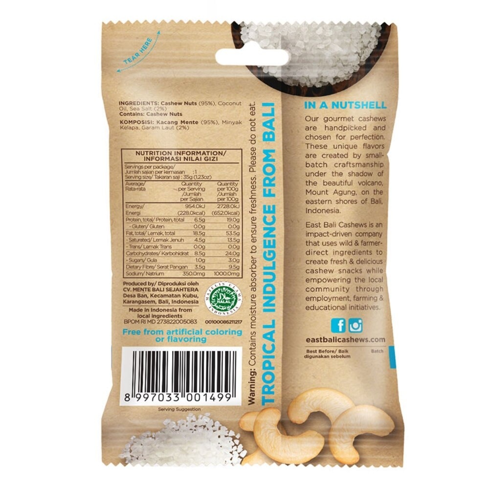 Sea Salt Cashew Nuts 35gr image