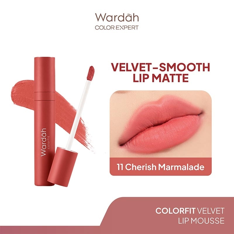 Colorfit Velvet Matte Lip Mousse 11 Cherish Marmalade 4g - Lip Cream Tahan Lama - Tahan Air - Hasil Matte dan Tidak Lengket - Tekstur Creamy dan Nyaman Digunakan