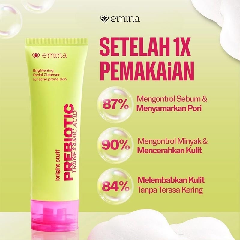Emina Bright Stuff Prebiotic Tranexamic Acid Brightening Facial Cleanser 50ml
