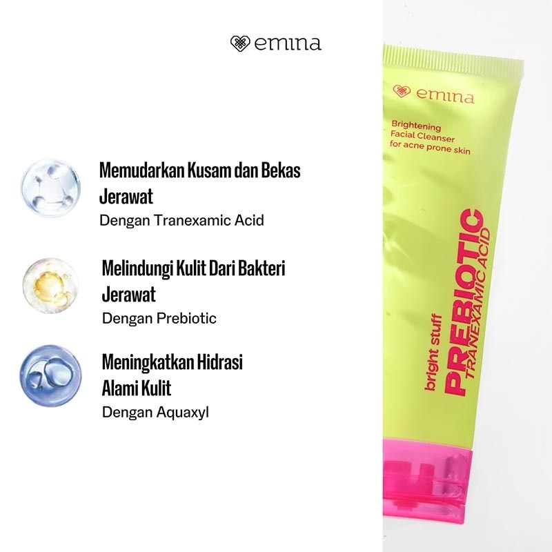 Emina Bright Stuff Prebiotic Tranexamic Acid Brightening Facial Cleanser 50ml