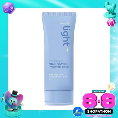 LIGHT+ - Light+ by Wardah Low pH Nano Niacinamide Hyaluronic Zinc Whip Facial Foam 100ml - Lightening image