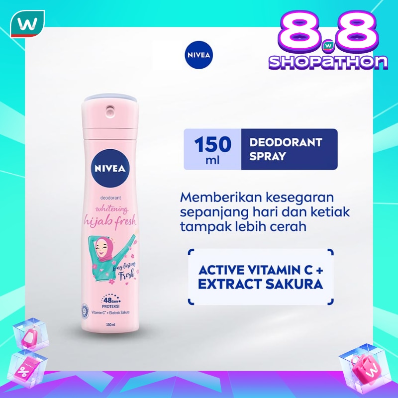 Promo Harga Nivea Deo Spray Whitening Hijab Fresh 150 ml - Watsons