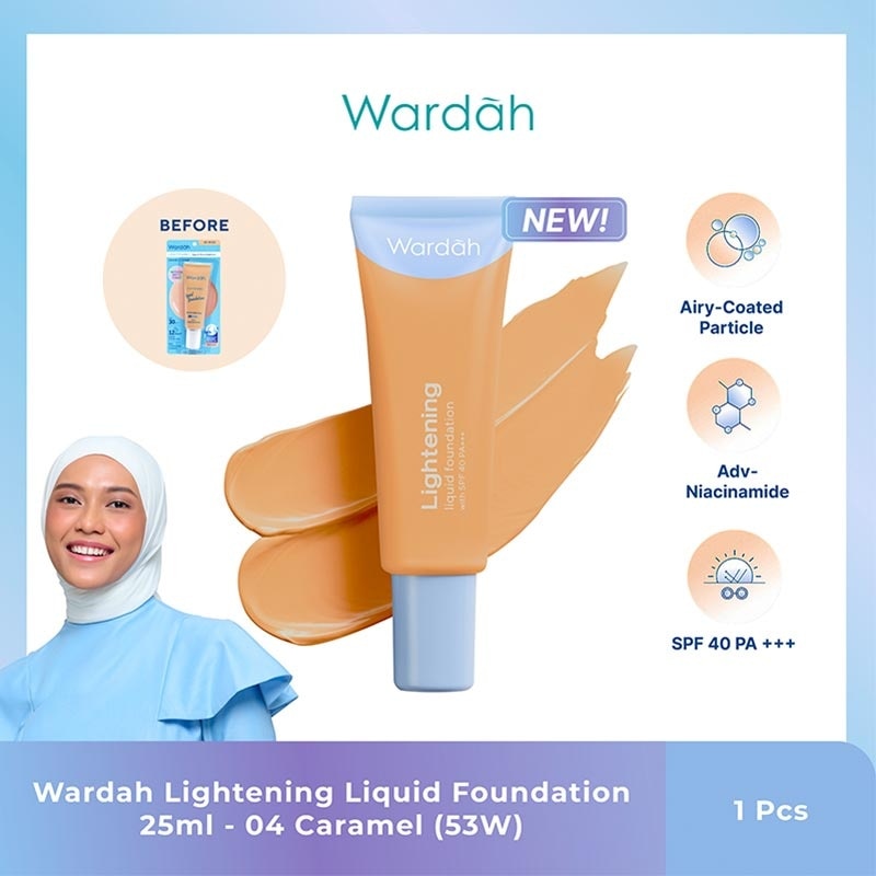 Wardah Lightening Liquid Foundation 04 Caramel (53W) 25ml