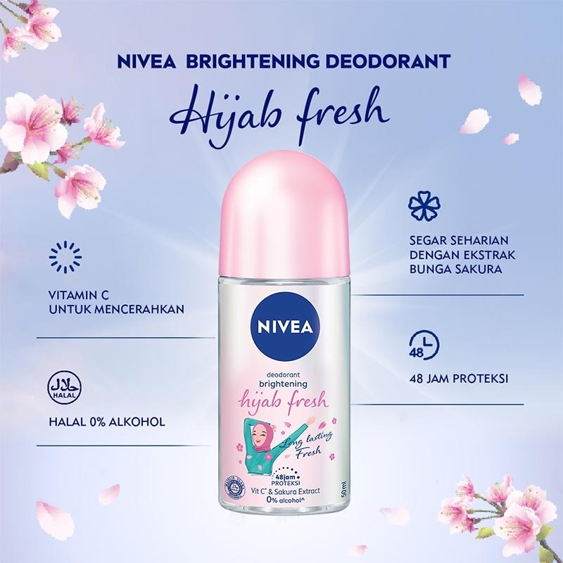 Deodorant Whitening Hijab Fresh Roll On 50ml