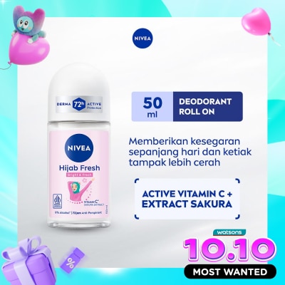 NIVEA Nivea Deodorant Roll On Hijab Fresh Bright & Fresh 50ml image