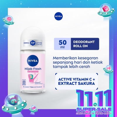 NIVEA Nivea Deodorant Roll On Hijab Fresh Bright & Fresh 50ml