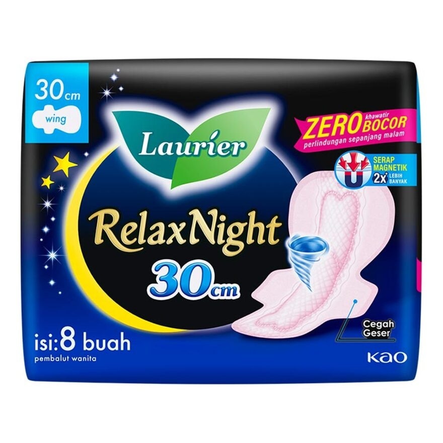 Laurier Relax Night 8 pads 30cm - Laurier Night