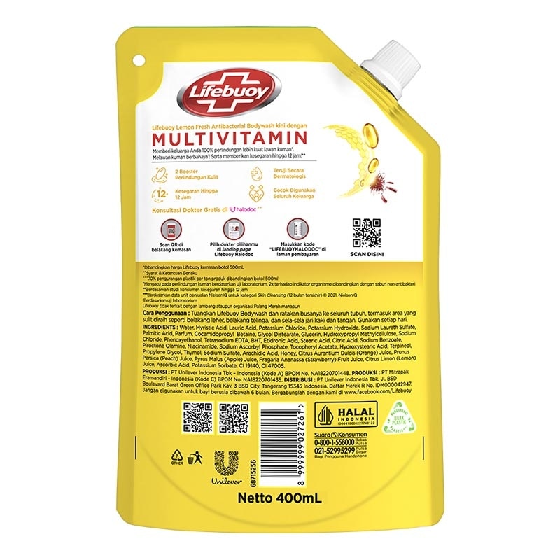 Lifebuoy Sabun Mandi Cair Lemon Fresh Refill 400ml