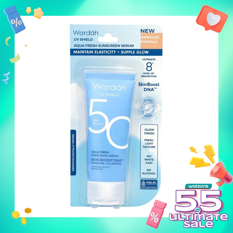 Promo Harga Wardah UV Shield Aqua Fresh Essence SPF 50  30 ml - Watsons