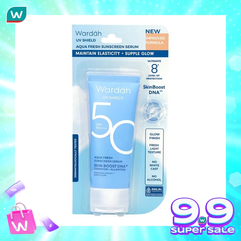 Promo Harga Wardah UV Shield Aqua Fresh Essence SPF 50  30 ml - Watsons