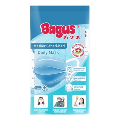 BAGUS Surgical Mask - Masker Medis 3 ply 1 Pack Isi 10 pcs