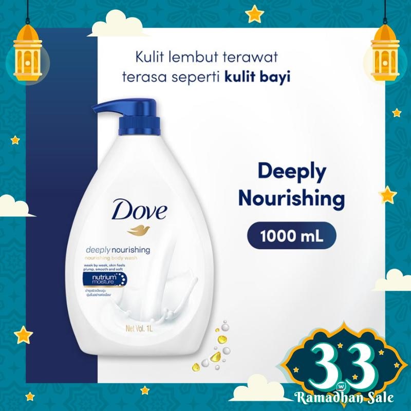 Promo Harga Dove Body Wash Deeply Nourishing 1000 ml - Watsons